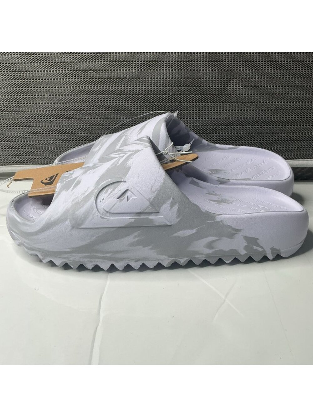 Quiksilver Men's Eva Cloud Break Slides Camouflage White /Gray Size 8 Sandals